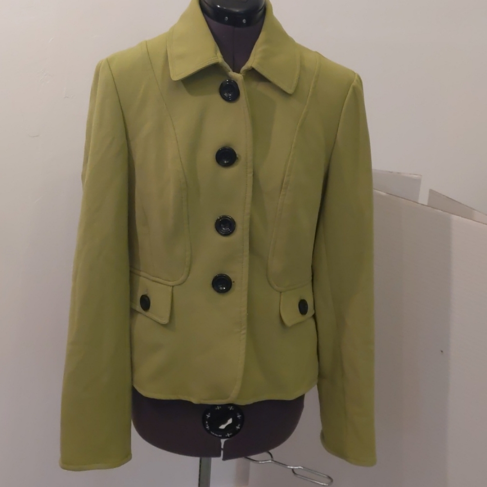 Focus 2000 Green Blazer w/big buttons Sz 6